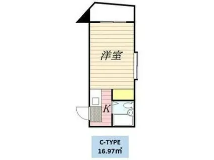 メゾン・ド・ルワージュ(ワンルーム/3階)の間取り写真