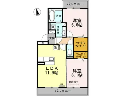 MT AMORE(2LDK/3階)の間取り写真