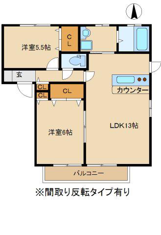 サニーキャッスル(2LDK/1階)の間取り写真