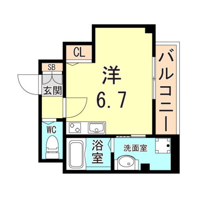 MANO MANSION(ワンルーム/6階)の間取り写真