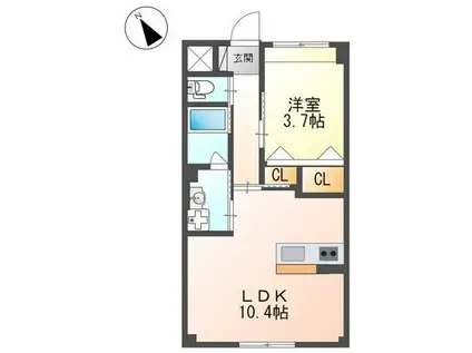 LUMINOUS STAGE(1LDK/2階)の間取り写真