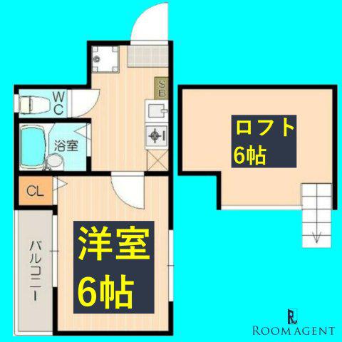STAGE枇杷島(1K/1階)の間取り写真