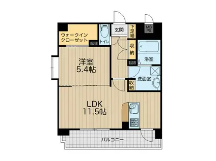 グランフィーネ春日(1LDK/4階)の間取り写真