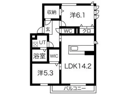 フラワーコート(2LDK/2階)の間取り写真