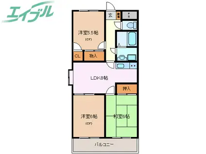 RAUM AZALEE(3LDK/1階)の間取り写真