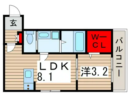 グランビュー稲毛海岸(1LDK/3階)の間取り写真