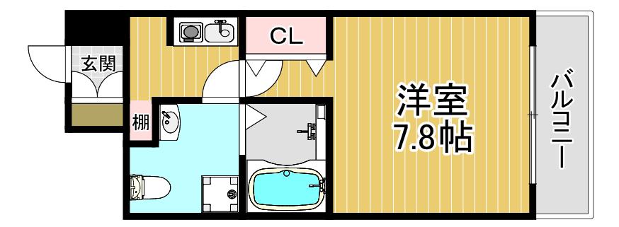 GROOVE御幣島アベニュー(1K/8階)の間取り写真