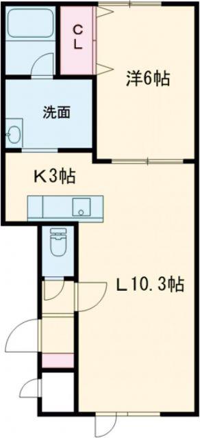 メゾン・ド・ユウキII(1LDK/1階)の間取り写真