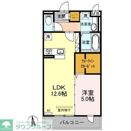 D-ROOMTODA FRONT COURT A(1LDK/3階)の間取り写真