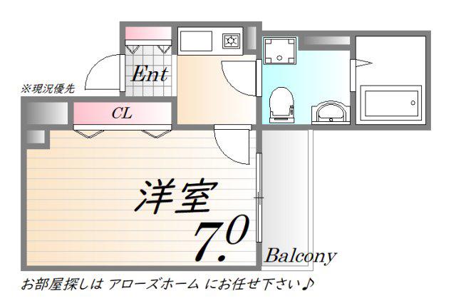 C-ARK神戸西(1K/2階)の間取り写真