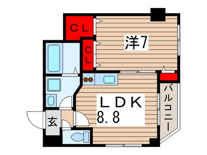 MARINA HILLS(1LDK/1階)の間取り写真