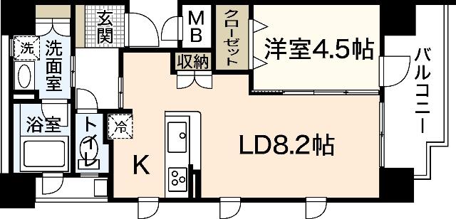 CHANCE KOMACHI(1LDK/2階)の間取り写真