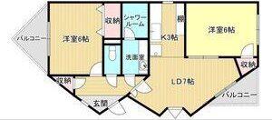 エヴァグリーン(2LDK/1階)の間取り写真