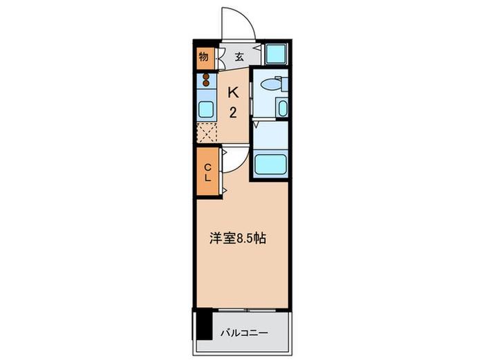 エステムプラザ梅田 中崎町III(1K/3階)の間取り写真