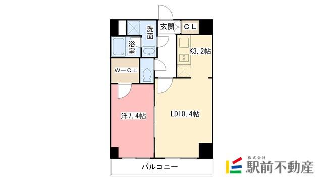 S-FORT佐賀天神(1LDK/4階)の間取り写真