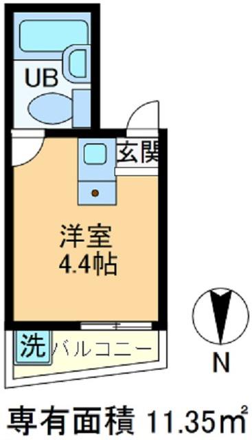 シャンテ十条仲原(ワンルーム/2階)の間取り写真