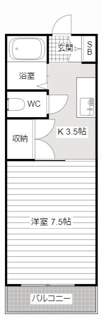 まえの花きゃべつ(1K/2階)の間取り写真