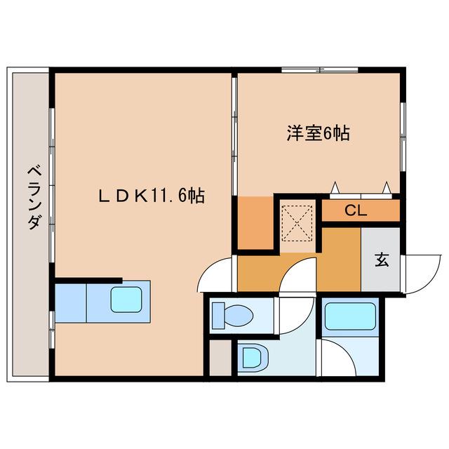 CITY HOUSE(1LDK/2階)の間取り写真