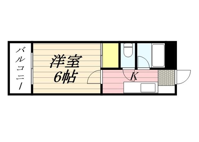 プレアール塔原東(1K/2階)の間取り写真