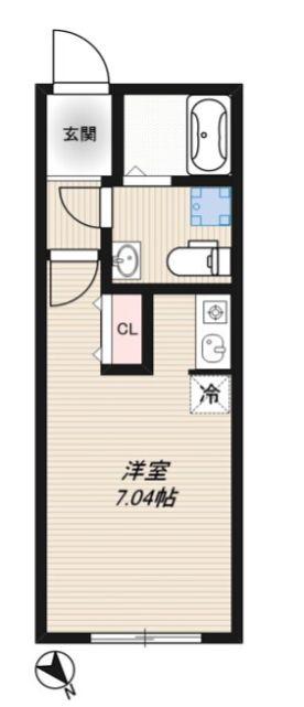 BRANCHE武蔵小山(ワンルーム/2階)の間取り写真