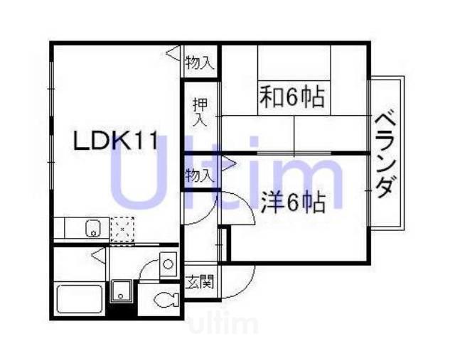 グランシャリオF棟(2LDK/2階)の間取り写真