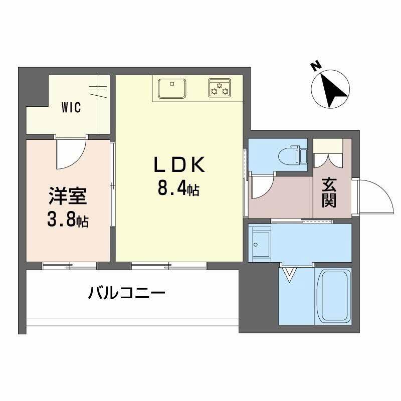 SHMプリミエール鳥飼八幡宮(1LDK/3階)の間取り写真