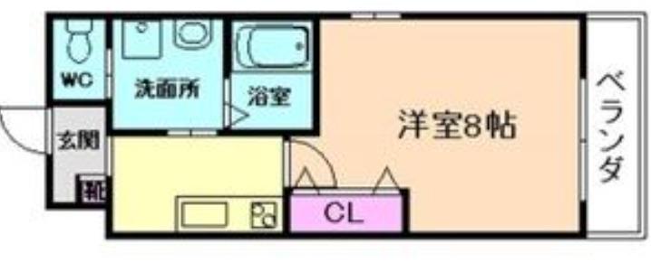 リアコート高井田中央(1K/1階)の間取り写真