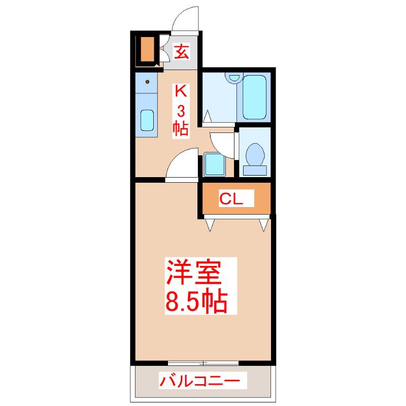 シーサイド平川(1K/2階)の間取り写真