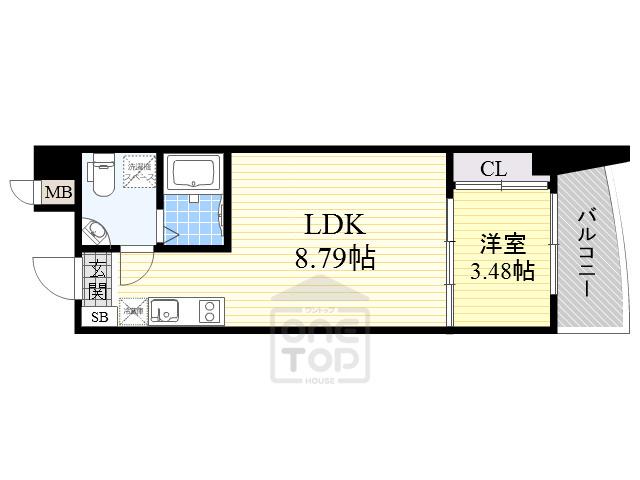 URBAN FLATS江坂(1LDK/11階)の間取り写真