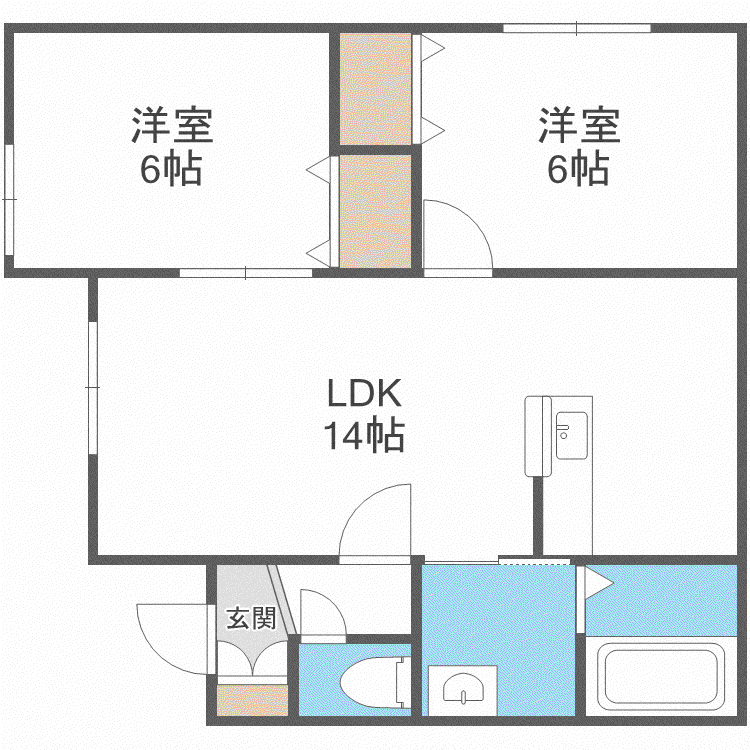 ファインド北郷(2LDK/1階)の間取り写真