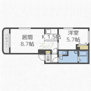 スプランドゥール(1LDK/3階)の間取り写真