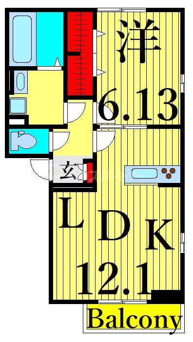 サンモール(1LDK/2階)の間取り写真