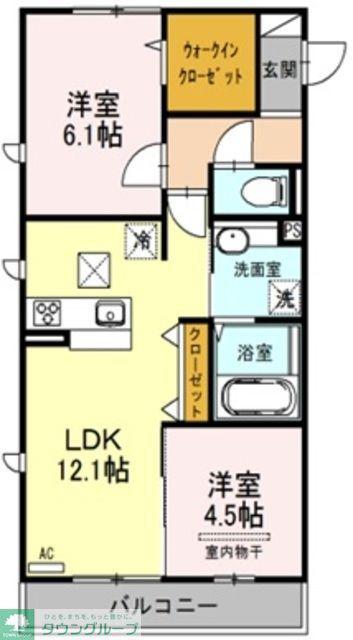 プレジオII(2LDK/1階)の間取り写真
