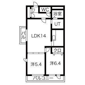 ジェンティーレ(2LDK/3階)の間取り写真