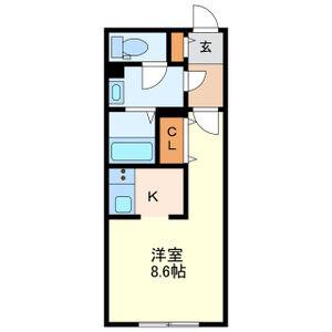 G VIVRE 御器所(1K/3階)の間取り写真