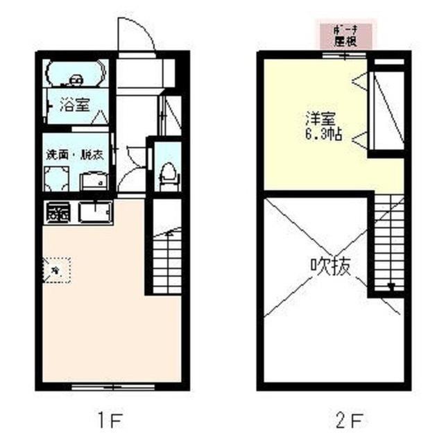 ホワイトハウス(1LDK/1階)の間取り写真