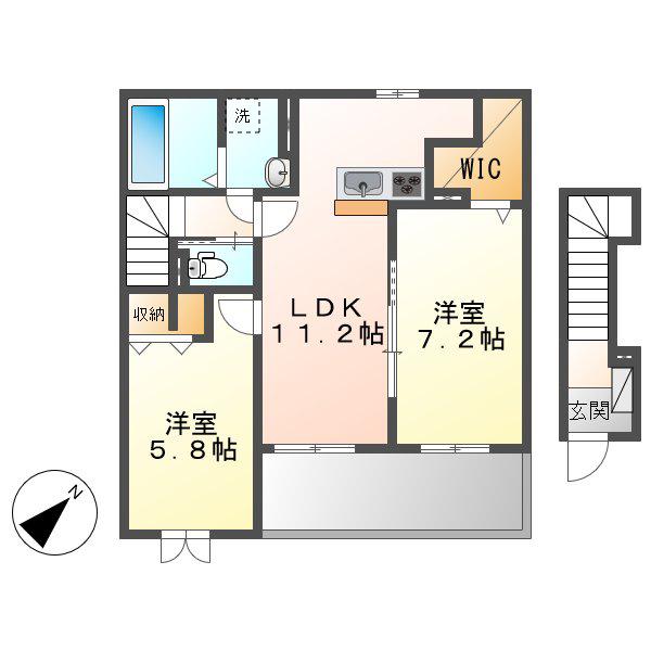 クレインズ(2LDK/2階)の間取り写真