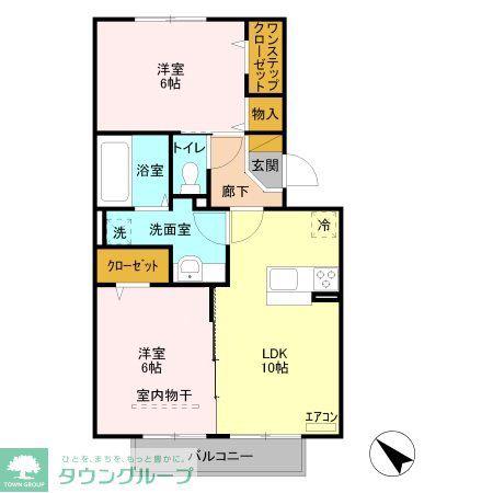 イルソーレ吉川美南 アランチャ(2LDK/2階)の間取り写真