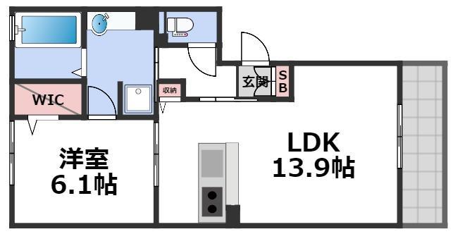 ルミエール巽南(1LDK/3階)の間取り写真