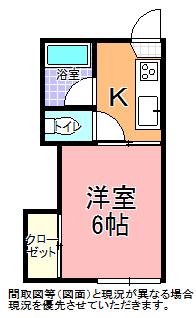 ハイツ堀町(1K/1階)の間取り写真