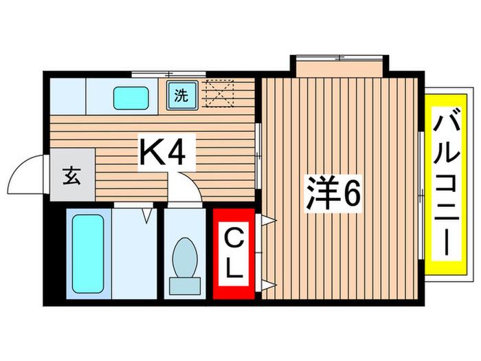 シティハイム日東(1K/2階)の間取り写真