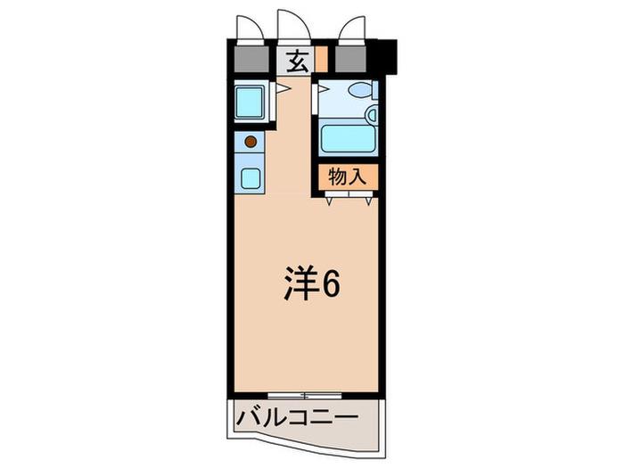 明石ヤングパレス(ワンルーム/2階)の間取り写真