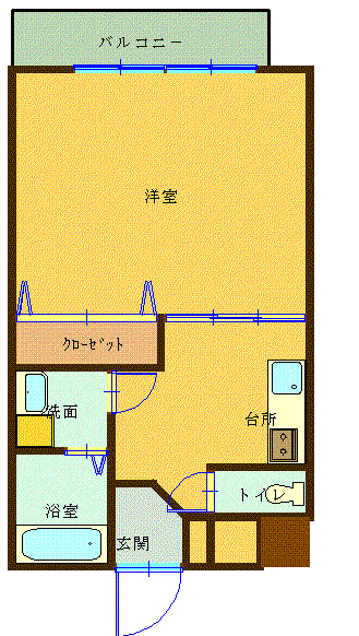 森塚第15マンション(1K/7階)の間取り写真