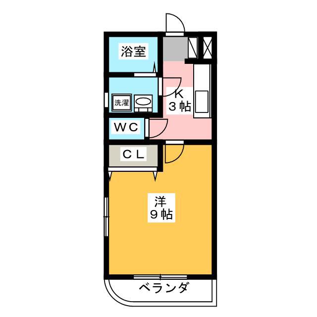 HALEIWA平町(1K/2階)の間取り写真
