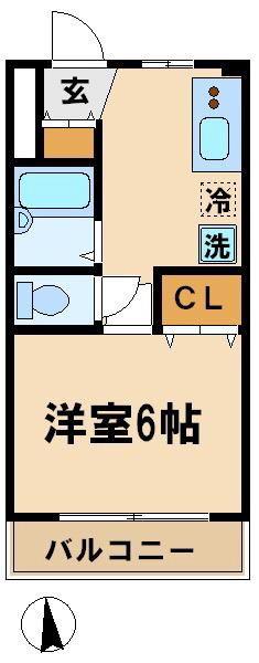 ハイツ成美(1K/1階)の間取り写真
