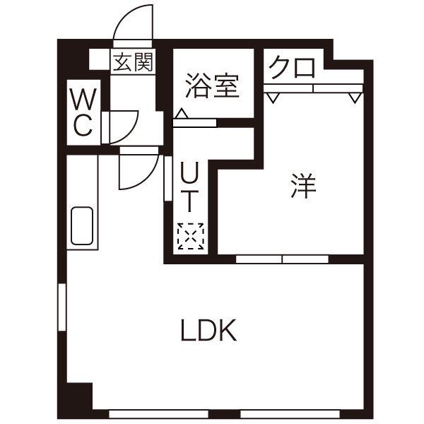 パークサイドシェリー6(1LDK/4階)の間取り写真