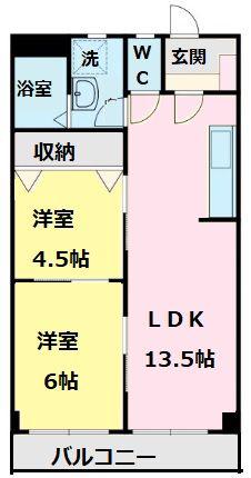 チェルシー(2LDK/2階)の間取り写真