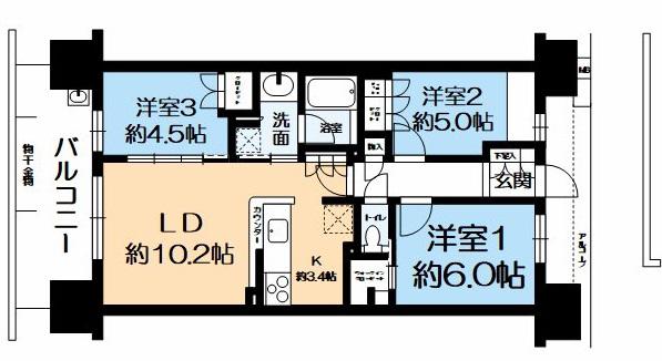 クラッシィハウス尼崎 GRAND PLACE(3LDK/10階)の間取り写真