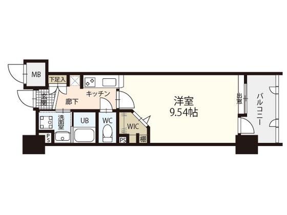 セントヒルズ段原(1K/6階)の間取り写真