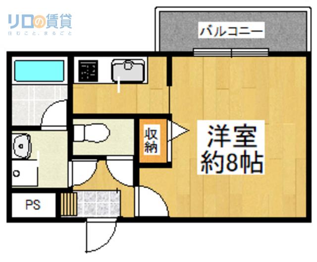 AILE宝塚III(1K/3階)の間取り写真